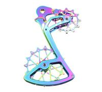 QOXEZY Puleggia deragliatore posteriore ad alta resistenza compatibile con SRAM - Ruote 12T+16T potenziate in ceramica in alluminio 7075-T6, peso leggero 62 g, per MTB a 11-12 velocità (arcobaleno)