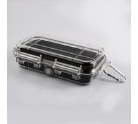 QOXEZY Scatola di sopravvivenza in ABS impermeabile e antiurto con valvola anti-pressione per campeggio, escursionismo e conservazione all'aperto di strumenti ed elettronica (trasparente, S/per M/L)