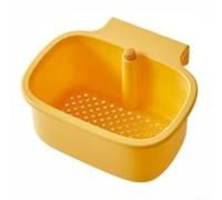 QOXEZY Scolapiatti sospeso per lavello della cucina, struttura a maglia fine per gestire i detriti e il flusso di cibo, design salvaspazio per installazione a parete, efficiente (giallo)