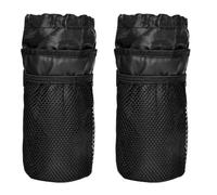 QOXEZY Set di 2 borse da manubrio per bicicletta, isolate, con chiusura a coulisse, supporto per nastro di fissaggio, scomparto in rete per chiavi/portafoglio/telefono, colore: nero