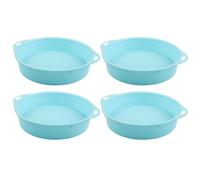 QOXEZY Set di 4 setacci portatili per giardinaggio - Setaccio rotondo con foro da 3 mm per compost, terriccio e preparazione bonsai - per materiale PP resistente, blu/rosa (blu)