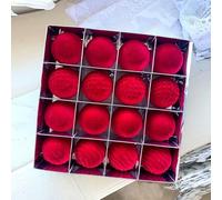 QOXEZY Set di palline per albero di Natale in plastica infrangibile, 6 cm, finitura in velluto, con corde per appenderle, colori assortiti, palline decorative per interni e feste, confezione da 16