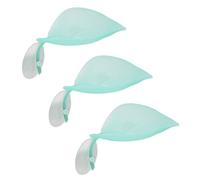 QOXEZY Set di piattaforme per rettili e terrari per tartarughe e terrari, 3 pezzi, per piattaforme in plastica con design a foglia con forti ventose, 18,5 x 7,1 cm (verde chiaro)