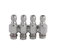 QOXEZY Set di ugelli per idropulitrice in acciaio inox 304, kit di 4 punte a spruzzo Quick Connect (0° ad alto risciacquo/sapone + 25° a basso risciacquo/sapone) compatibile con rondelle da 2-3 GPM