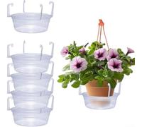 QOXEZY Set di vassoi antigoccia da appendere, per contenere l'acqua sotto i cesti appesi, per uso interno ed esterno in verande e patii coperti (20,3 cm)