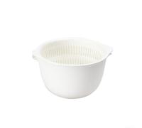 QOXEZY Sistema a cestello a due strati con scomparto superiore per il risciacquo e serbatoio dell'acqua inferiore, per efficienza e standard della cucina giapponese (bianco2)