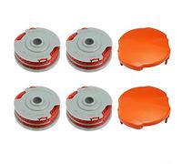QOXEZY Strimmer Line & Cover,4 Bobine Line +2 Cap per Flymo Contour 500 Power Plus 500 e 500XT String Trimmer,Sostituzione doppia bobina di alimentazione automatica & Line
