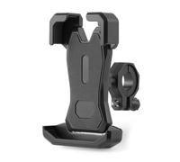 QOXEZY Supporto per telefono da moto con rotazione a 360°, guscio in ABS antiurto e impermeabile, compatibile con la maggior parte degli smartphone per manubrio o specchietto retrovisore, nero