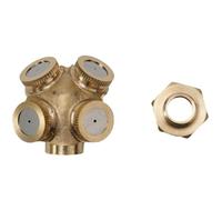 QOXEZY Ugello spray in ottone di alta qualità per giardini, terrazze e irrigazione su piccola scala - raccordo da 1/2", atomizzazione a nebbia fine, diametro spray 1-3 metri, per durevole compatibile