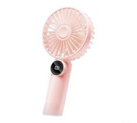 QOXEZY Ventilatore portatile con display a LED, flusso d'aria a 6 livelli, ricaricabile tramite USB, design portatile, silenzioso sotto i 36 dB per dormire, per esigenze di pendolarismo (rosa)
