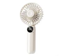QOXEZY Ventilatore portatile con display a LED, flusso d'aria a 6 livelli, ricaricabile tramite USB, design portatile, silenzioso sotto i 36 dB per dormire, esigenze di pendolarismo (bianco)