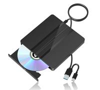 qoyeia Unità CD/DVD esterna per laptop, lettore CD DVD USB per laptop, lettore CD-ROM esterno +/-RW unità ottiche per PC desktop MacBook Mac Windows10/11 Linux OS