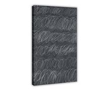 QOYVG Poster su tela con graffitischildering, Cy Twombly, Moderne Schilderkunst, Schoolbordtekening, Witte, decorazione per camera da letto, 30 x 45 cm