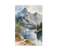 QOYVG The Old Man Of Coniston - Quadro ad acquerello, arte da parete del Lake District, Parco nazionale, idea regalo, stampa su tela, poster da viaggio, decorazione per camera da letto, 50 x 75 cm
