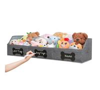 Qozary Large Dog Toy Basket with Diy Tag - Collapsible Dog Toy Bin, Fabric Personalized Pet Toy Box, Trapezoid Storage and Organizer for Pet Supplies