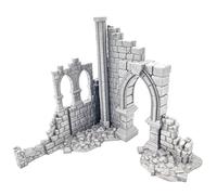 QP3D Battle Ruined Building Wall, Terrain Scenery for Tabletop & RPG Miniatures Wargame Props DND D&D, Stampato e Pittura 3D