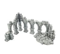 QP3D - Battle Ruined Pillars Wall, Terreno Scenery per tavolo e RPG 28-32 mm Miniature Wargame Props DnD D & D, stampato e verniciabile in 3D
