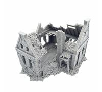 QP3D - Parco giochi di guerra - Casa in pietra dalla rovina - Paesaggio per giochi da tavolo in miniatura 28-32 mm - Edificio medievale europeo 16-20 ° secolo per modellare