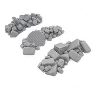 QP3D Wargames QP3D - Terreno per macerie - Set di detriti da 3 pezzi per scenari di giochi di guerra da 28-32 mm per miniature da tavolo, fantasy e giochi di guerra