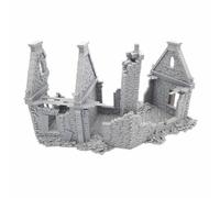 QP3D - Wargaming Terrain - Casa in pietra rovinata, paesaggio per giochi da tavolo, miniature in scala 15 mm, edificio medievale europeo del 16-20 secolo per modellazione ferroviaria RPG 2WW (scala 15
