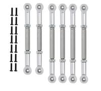 QPAJWAKS 6Pcs Pull Rod Link Rod Set for 1/10 ECX 2WD Series Ruckus Torment Axe Brutus Circuit AMP RC Car Upgrade Parts(Silver)