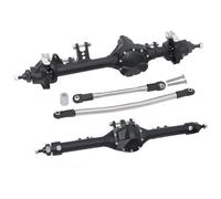 QPAJWAKS Aluminum One Piece Construction Axle Offset Straight Axle Set for 1/10 RC Crawler Axial SCX10 II Vanquish VS4-10 Rock Truck Part(Black Set)