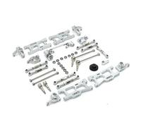 QPAJWAKS Bracci di Sospensione Anteriori/Posteriori Tazza di sterzo in Metallo Collegamento dello sterzo Ingranaggio Motore CVD Anteriore for WLtoys 1/14 144001 1/12 124016 124017 18 19(Silver)
