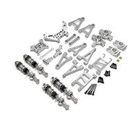 QPAJWAKS Braccio oscillante in Metallo Bracci di Sospensione Anteriori Tazza di sterzo Gruppo sterzo Blocco sterzo Set di aggiornamento for MJX Hyper Go 1/14 14301 14302(Silver)