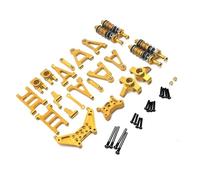 QPAJWAKS Braccio oscillante in Metallo Bracci di Sospensione Anteriori Tazza di sterzo Gruppo sterzo Blocco sterzo Set di aggiornamento for MJX Hyper Go 1/14 14301 14302(Gold)