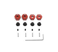 QPAJWAKS Metal Hex Wheel Hubs Pins And M4 Flanged Lock Nuts Set for Traxxas Slash 2WD 1/10 Upgrade Parts Replace 1654 3654(Rood)