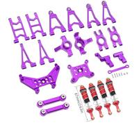 QPAJWAKS MJX Hyper Go 14303 14302 14301 Tazza sterzo in Metallo/Supporti Torre ammortizzatori/Braccio oscillante Anteriore Posteriore Superiore Basso for Parti di aggiornamento RC 1/14(Purple Set 4)