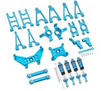 QPAJWAKS MJX Hyper Go 14303 14302 14301 Tazza sterzo in Metallo/Supporti Torre ammortizzatori/Braccio oscillante Anteriore Posteriore Superiore Basso for Parti di aggiornamento RC 1/14(Blue Set 4)