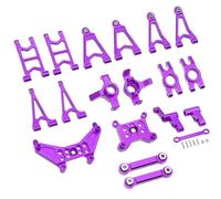 QPAJWAKS MJX Hyper Go 14303 14302 14301 Tazza sterzo in Metallo/Supporti Torre ammortizzatori/Braccio oscillante Anteriore Posteriore Superiore Basso for Parti di aggiornamento RC 1/14(Purple Set 2)