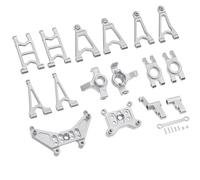 QPAJWAKS MJX Hyper Go 14303 14302 14301 Tazza sterzo in Metallo/Supporti Torre ammortizzatori/Braccio oscillante Anteriore Posteriore Superiore Basso for Parti di aggiornamento RC 1/14(Silver Set 3)