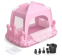 QPAU - Letto da viaggio Inflatable Toddler (Star, Rosa)