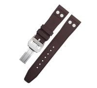 QPDRNC 20MM 21MM Natura Fluororubber FKM Gomma Con Rivetto Cinturino Per IWC Strap Big Pilot Mark Portugieser Morbido Wristband