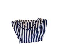 QPDVWBWN Borsa Mare Borsa Tote in Tela a Righe estive Borsa Casual da Donna con Manico Grande Borse a Tracolla semplici Borsa for la Spesa Borsa Quotidiana Femminile(Blue)