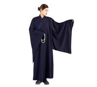QPHRYBMW Costume da Monaco Buddista Unisex Abito da Meditazione Tradizionale Abito da Monaco da Shaolin Buddista Abiti Larghi E Comodi da Preghiera(Navy Blue,3XL)