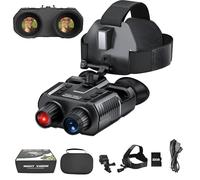 Qpingan Head Mounted HD Night Vision Goggles 3D Naked-Eye Night Vision Binocolo con Zoom Digitale 8X 7-Level IR 3000mAh per la caccia di sicurezza Guardare per attività all'aperto