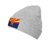 QPIPGER Arizona State Flag Print Beanie Men Slouchy Knit Skull Cap caldo ragazzi donne a righe inverno Beanie cappello risvolto semplice cappello, grigio, Taglia unica