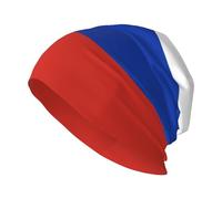 QPIPGER Cappello invernale con stampa bandiera russa per adulti berretto lavorato a maglia per donne uomini copricapo casual caldo cappello invernale morbido cappello invernale nero