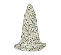 QPIPGER Costume di Halloween con stampa di uccello, mantello con cappuccio, mantello per uomo e donna, per feste, cosplay, strega, strega, veste vichinga, L