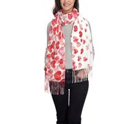 QPIPGER Falling Hearts Prined Inverno Calda Sciarpa con nappe simili a pile per donne e uomini, sciarpa orizzontale scialle morbida sciarpa accogliente