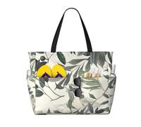 QPIPGER Graziosa borsa da viaggio con stampa di foglie di palma da donna, impermeabile, a prova di sabbia, con tasche con cerniera