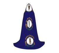 QPIPGER Kentucky State Flag Print Costume di Halloween Mantello con cappuccio Mantello per Uomo Donna Festa Cosplay Mago Strega Vichinga Robe L