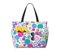 QPIPGER Simpatica borsa da viaggio da spiaggia con stampa infermiera per le donne impermeabile a prova di sabbia borsa tote con tasche con cerniera