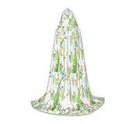 QPIPGER Springtime Herb Garden Stampa Costume di Halloween Mantello con cappuccio Mantello per Uomo Donna Festa Cosplay Mago Strega Vichingo Robe S