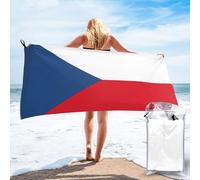 QPIPGER Telo mare con stampa bandiera della Repubblica Ceca, 80 x 160 cm, in morbida microfibra assorbente, per adulti, bagno, piscina, viaggi, campeggio, ad asciugatura rapida