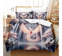 QPIRINMEX 3BS Set Copripiumino Per Letto Singolo, Matrimoniale,con Stampa Digitale 3D E Copriletto, Con Cerniera, in Microfibra King（220x240cm）