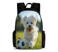 QPIRINMEX Cane maltese Zaino Per Bambini,Zaini Bambini Asilo, Ragazzi Borsa Per La Scuola Per Ragazze,Zaino Per Bambino,Zaino Da Viaggio Alla Moda 42x30.5cm